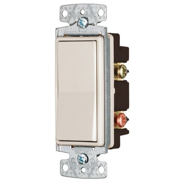 Hubbell Wiring Device-Kellems TradeSelect, Switches and Lighting Control, Rocker, Double Pole, 15A 120/277V AC, Light Almond RSD215LA